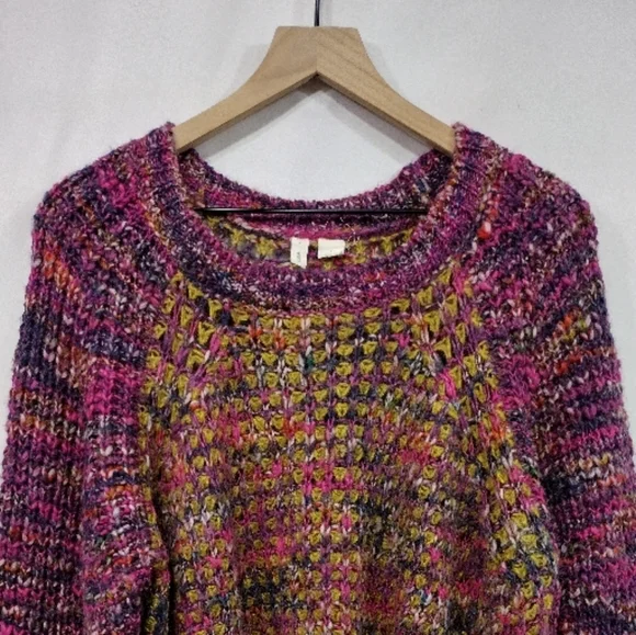 Anthropologie Moth Wool Mohair Hill Walk Knit Sweater Women L Purple Artsy Retro - Picture 3 of 11